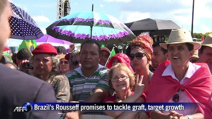 Brazil's Rousseff promises to tackle graft, target growth