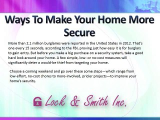 Ways To Make Your Home More Secure