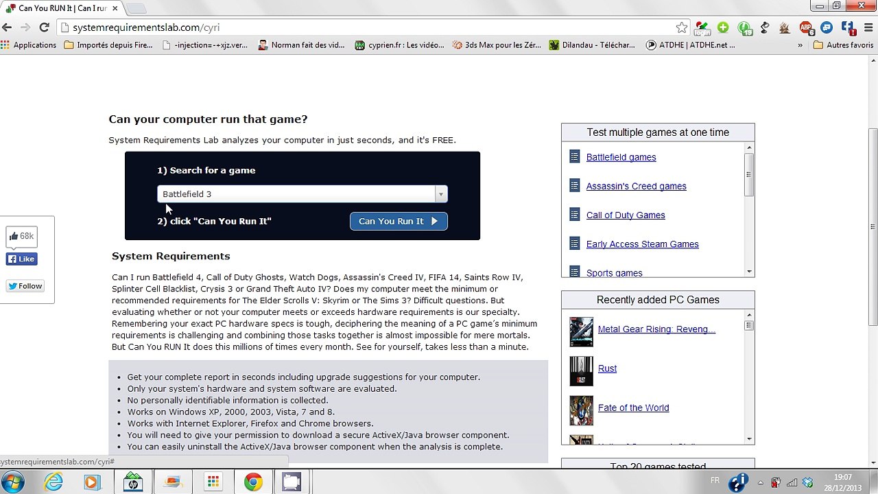 Tester la configuration de votre ordinateur pour les jeux [PC]