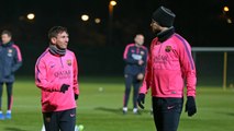 Training session (02/01/15): Messi, Neymar and Alves back with the squad