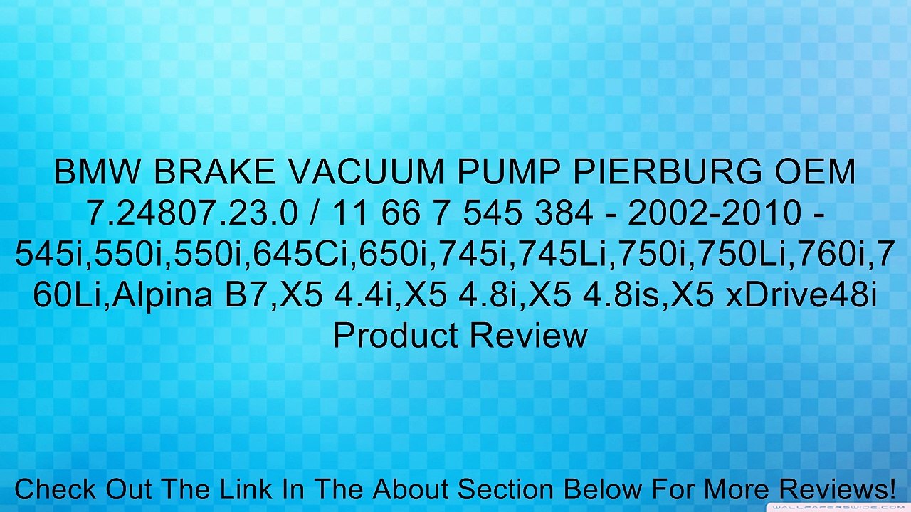 BMW BRAKE VACUUM PUMP PIERBURG OEM 7.24807.23.0 / 11 66 7 545 384