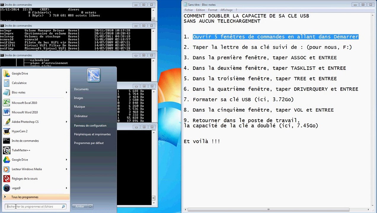 Comment augmenter la capacité d'une clé USB sans aucun téléchargement