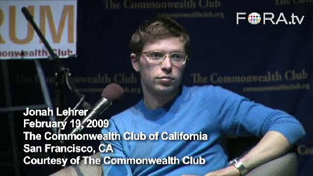 Jonah Lehrer: Overcoming a Fear of Uncertainty