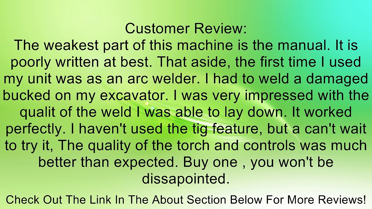 Lotos 5-in-1 LTPAC2500 250A AC/DC TIG/Stick Welder with 60A Plasma Cutter & pedal & 5 Yrs Warranty Review