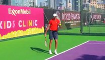 ATP - Doha - L'entraînement d'Ivo Karlovic en images