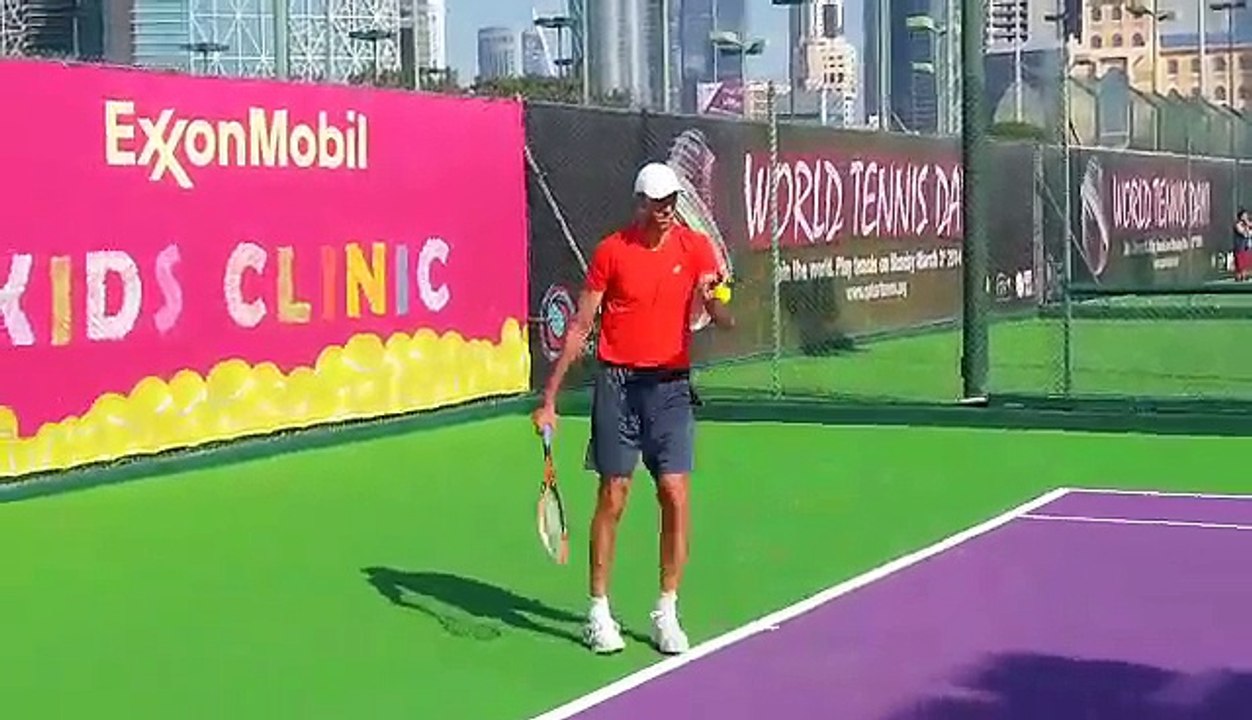 ATP - Doha - L'entraînement d'Ivo Karlovic en images