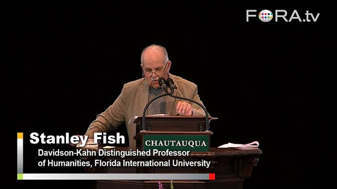 Stanley Fish: Liberal Arts Ed. Needs No Justification - video Dailymotion