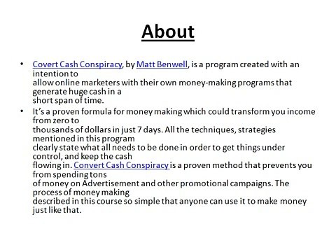 Covert Cash Conspiracy Review Read Covert Cash Conspiracy