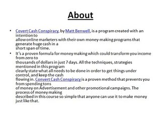 Covert Cash Conspiracy Review   Read Covert Cash Conspiracy