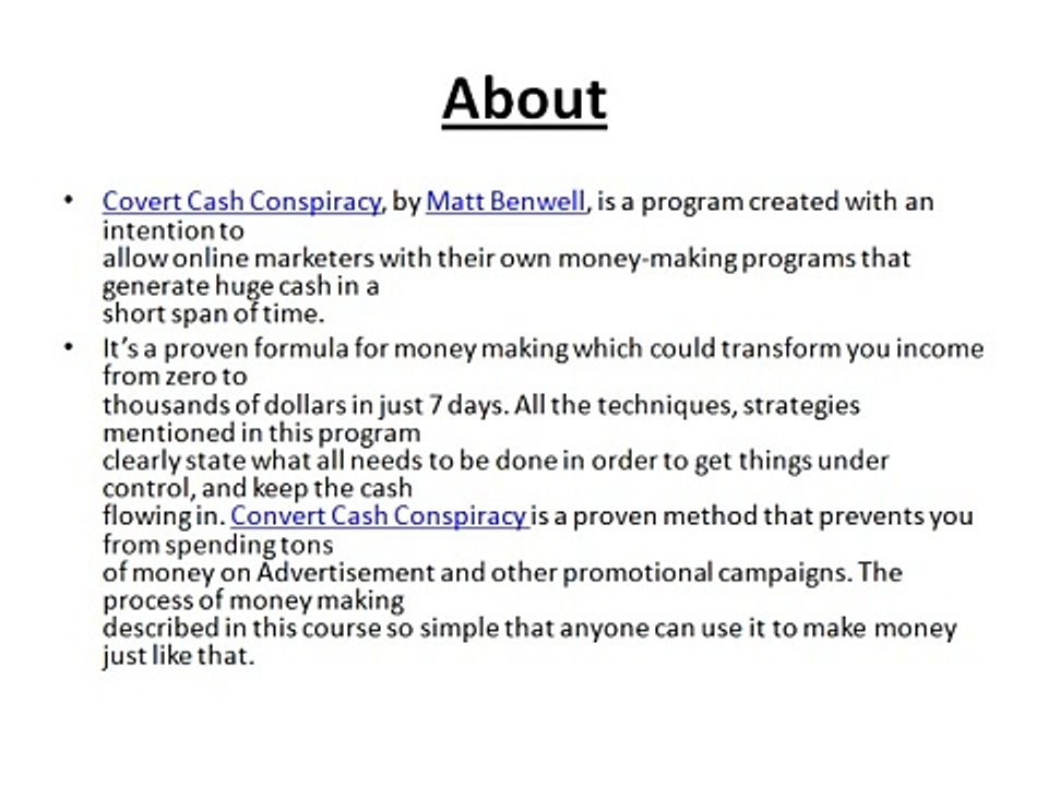 Covert Cash Conspiracy Review   Read Covert Cash Conspiracy