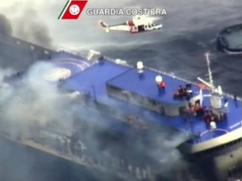 Passengers rescued from burning Greek ferry