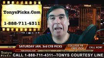 Saturday College Football Bowl Free Picks Wagering Odds Point Spread Predictions 1-3-2014