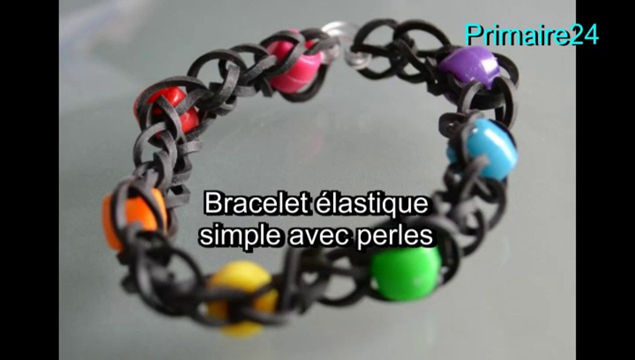 Tutoriel en français bracelet élastique avec perles Rainbow Loom DIY