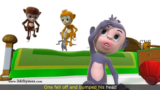 Five Little Monkeys Jumping on the Bed Nursery Rhyme - 3D Animation Rhymes for Children.mp4