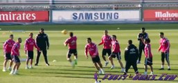 Cristiano Ronaldo pulled off an awesome back pass at Real Madrid training 2015 (1)