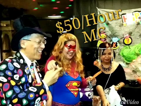 Vancouver Magician Bobby with Santa Claus at Company Family Party in Surrey BC