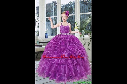 modern multi color little girl pageant dresses