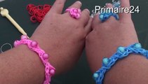 Bracelet et bague en élastiques Rainbow Loom avec perles - DIY - tutoriel en français