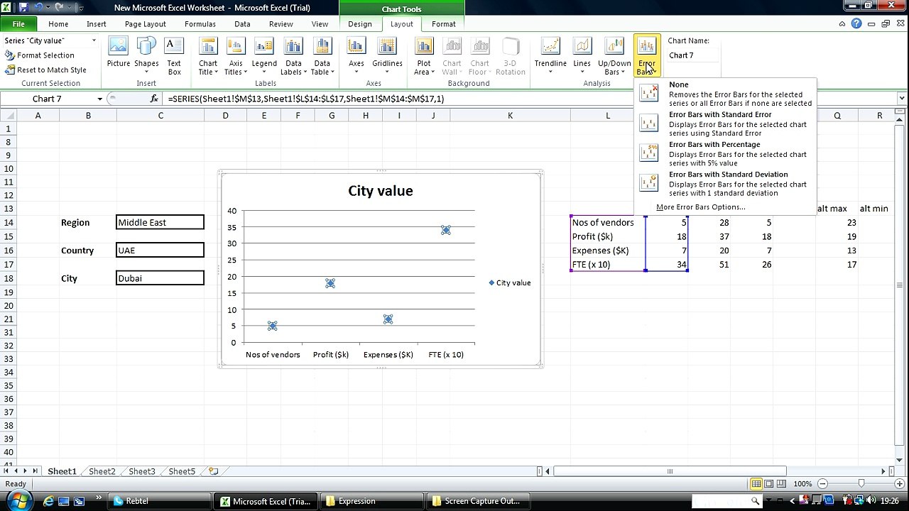 2 ways to create error bar charts in Excel