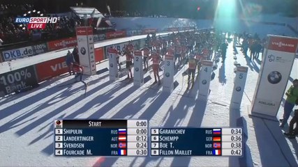 Biathlon, poursuite (H) de Pokljuka, 20 décembre 2014 (podium de Martin Fourcade)