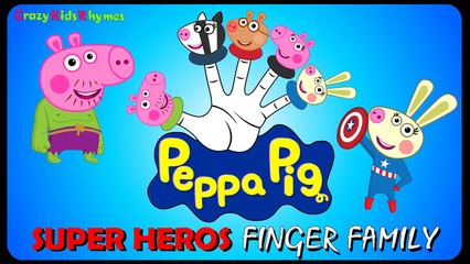 Peppa Pig Superheroes Cartoon Finger Family Rhyme | Children Nursery Rhyme