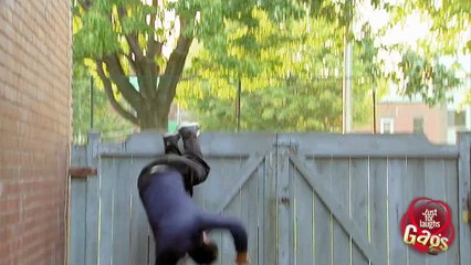 Disabled Man Thrown Over Fence Prank