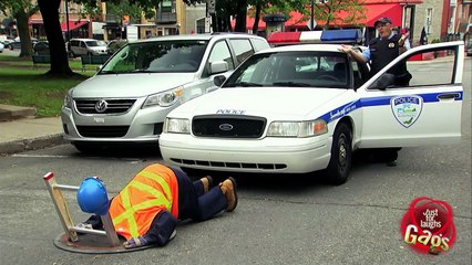 Disappearing Roadblock Prank