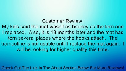 Bounce Pro Sports Power Trampoline Mat fits 14 ft. Frames that use 72 5.5" Springs (SPRINGS NOT INCLUDED) Review