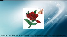 Green Leaves Red Rose Flower Iron On Embroidered Applique Patch Review