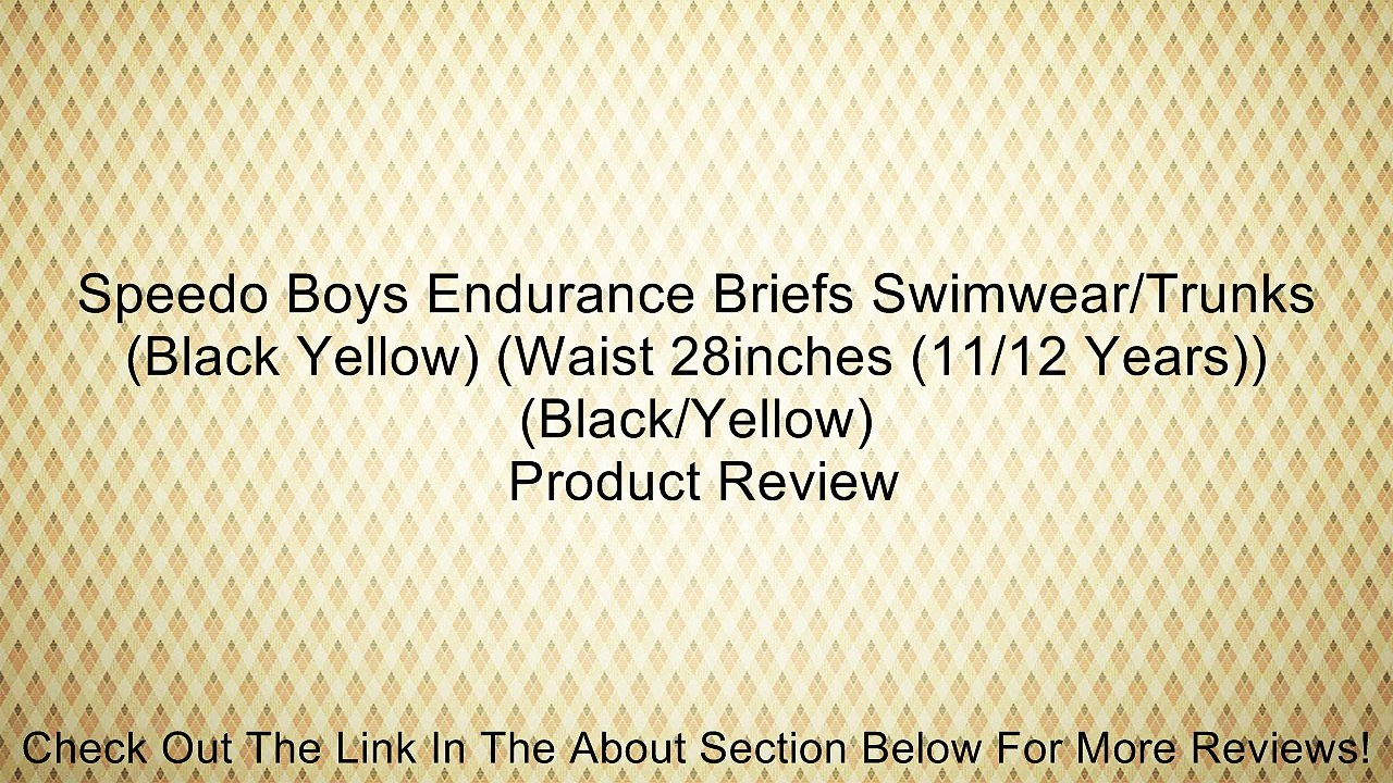 Speedo Boys Endurance Briefs Swimwear/Trunks (Black Yellow) (Waist 28inches (11/12 Years)) (Black/Yellow) Review