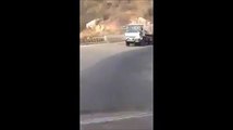 brave Pakistani man saving the heavy truck which is out of control due to break fail
