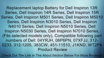 Replacement laptop Battery for Dell Inspiron 13R Series, Dell Inspiron 14R Series, Dell Inspiron 15R Series, Dell Inspiron M501 Series, Dell Inspiron M5010 Series, Dell Inspiron N3010 Series, Dell Inspiron N4010 Series, Dell Inspiron N5010 Series, Dell In