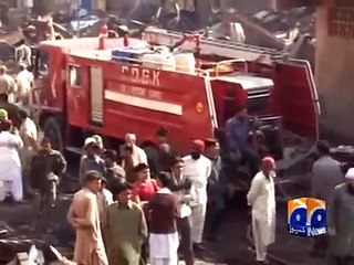 Geo News Headlines 4 January 2015, Timber Market Fire