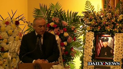Police Commissioner William Bratton speaks at Wenjian Liu's funeral