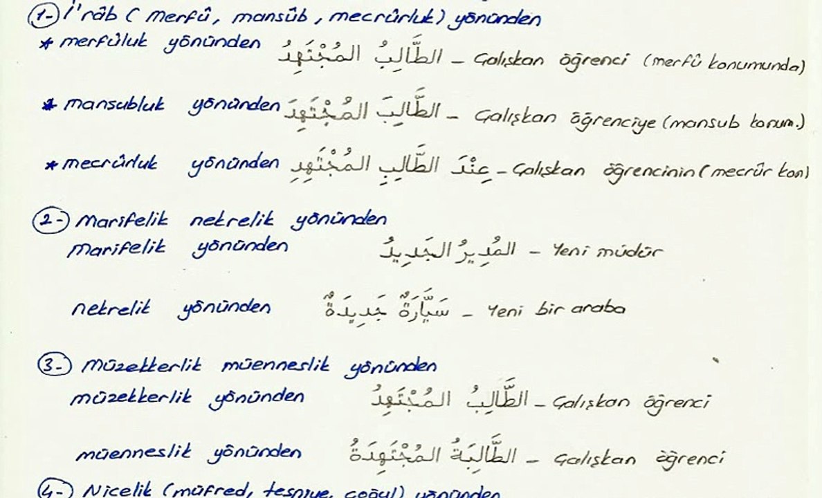 Arapça-1  10. Ünite Erol Balcı Paylaşımı Ders Notları