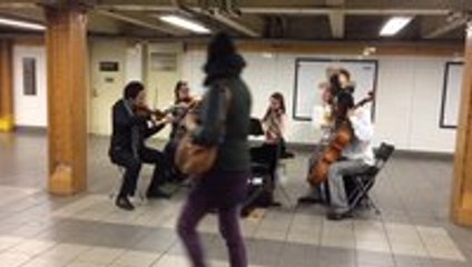 Classical music and impromptu ballet in the subway