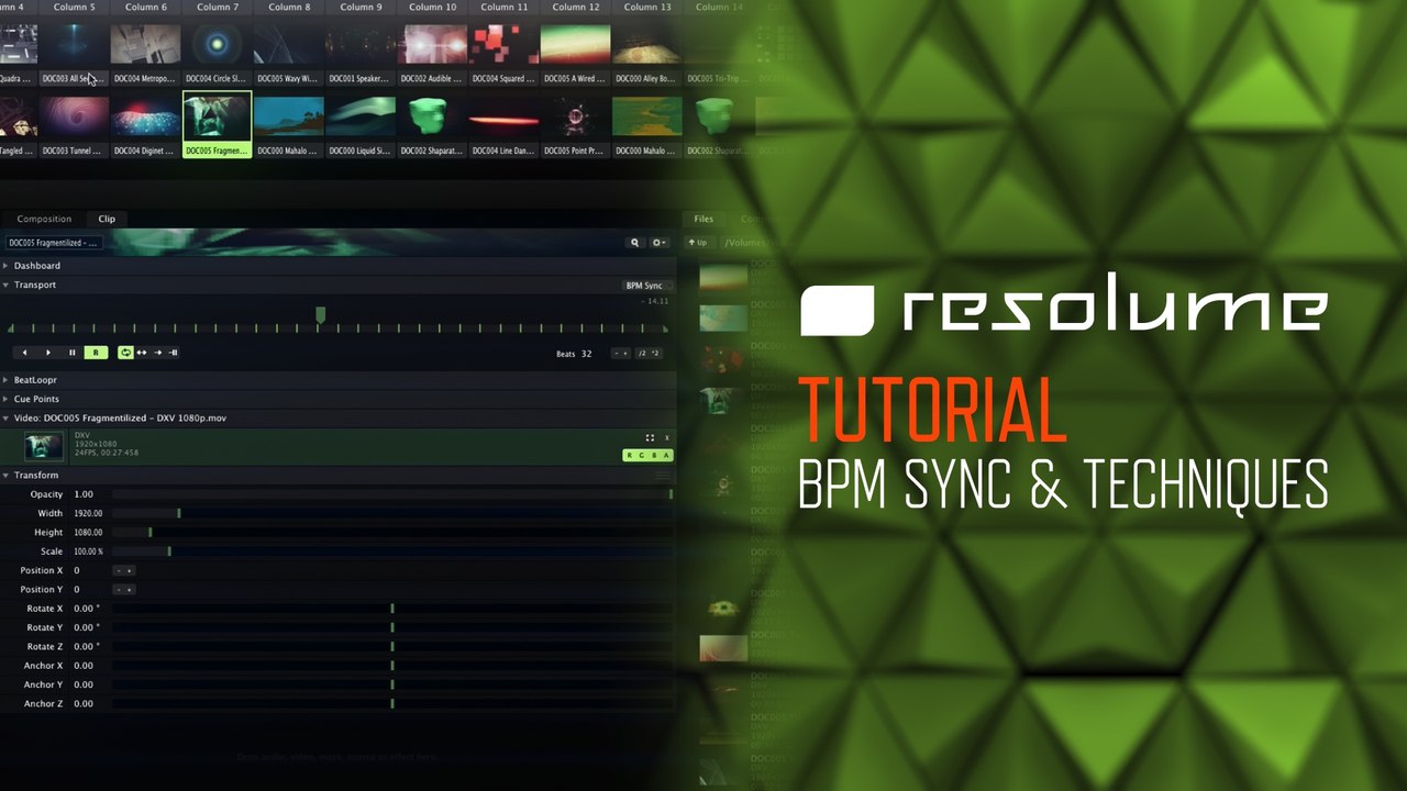 Resolume Arena & Avenue (Tutorial): BPM Sync & Techniques