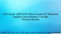 4CH Super USB DVR Video & Audio D1 Real-time Capture Card Windows 7 64 Bits Review