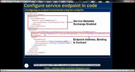 Part 22   Configure WCF service endpoint dynamically in code