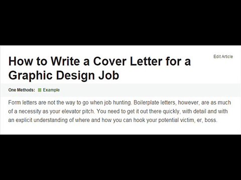 How to Write a Cover Letter for a Graphic Design Job