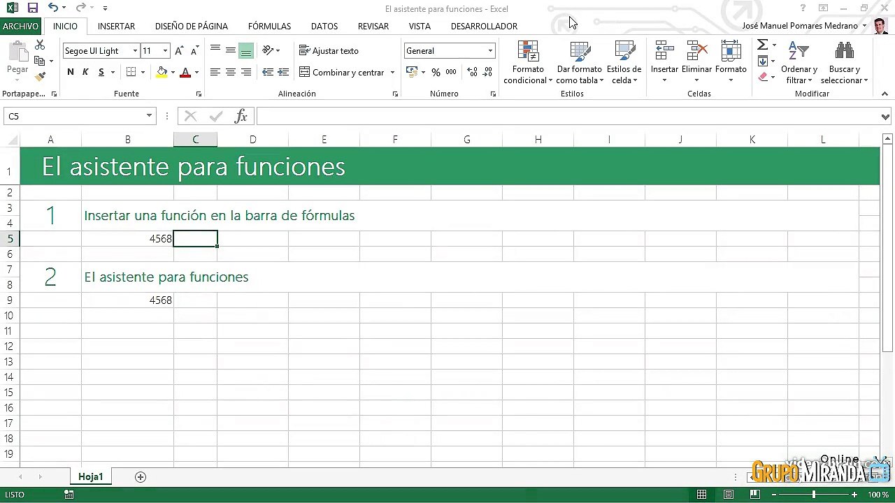 07.02 El asistente para funciones de Excel