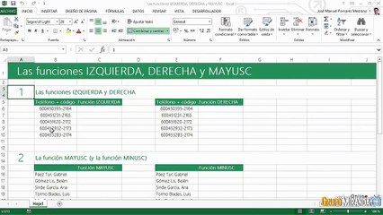 07.06 Las funciones IZQUIERDA, DERECHA y MAYUSC