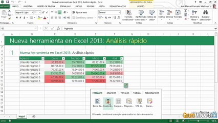 08.08 Nueva herramienta en Excel 2013, Análisis rápido