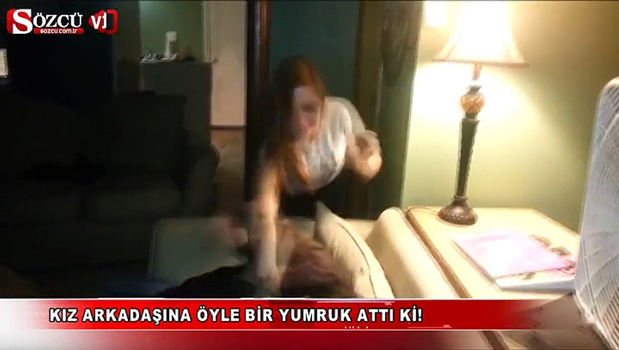 Kız arkadaşına öyle bir yumruk attı ki!