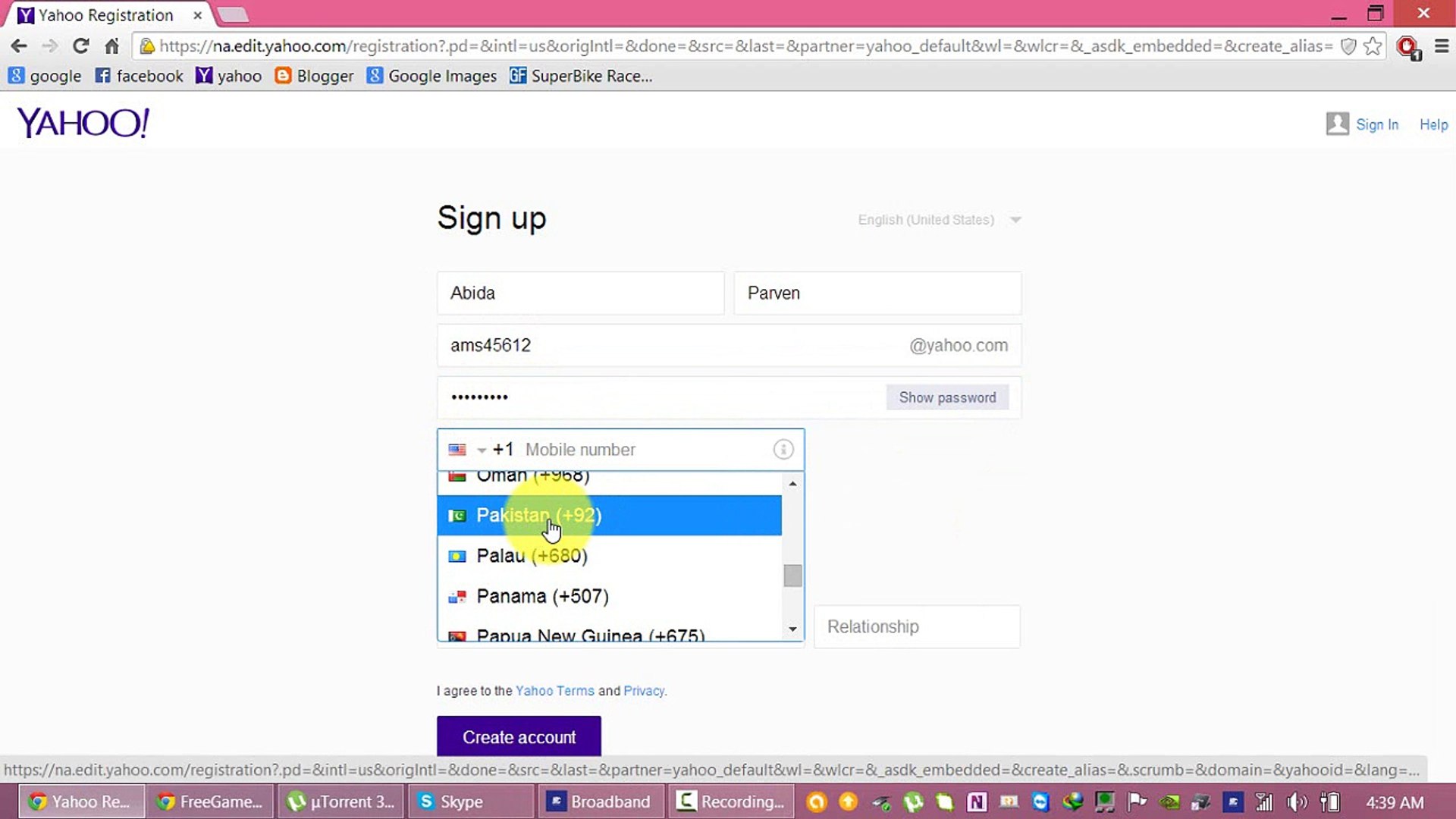 How to make a Yahoo Account.
