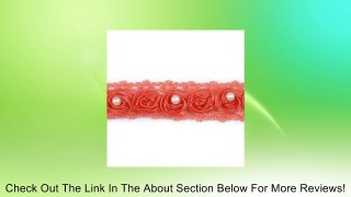 Jill Ribbon Rosette and Pearl Trim - Coral Review