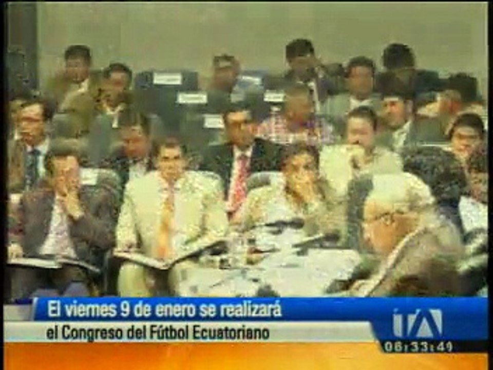 Viernes 9 de enero se realizará Congreso de Fútbol Ecuatoriano