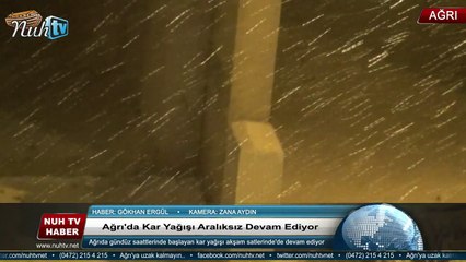 Ağrı'da Kar Yağışı Aralıksız Devam Ediyor