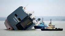 Massive Cargo Ship Gets Beached Off The Coast Of England