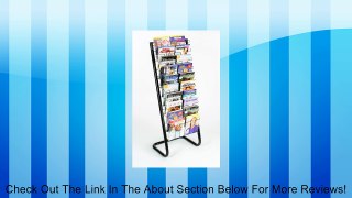 Displays2go 57-Inch Floor-Standing Wire Magazine Rack, 20 Pockets, Tiered Design - Black (WFM1020A) Review